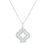 Thumbnail: Sterling Silver Clover Bagutte Cubic Zirconia Necklace155056