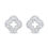 Thumbnail: Sterling Silver Clover baguette  Cubic Zirconia Earrings 155057