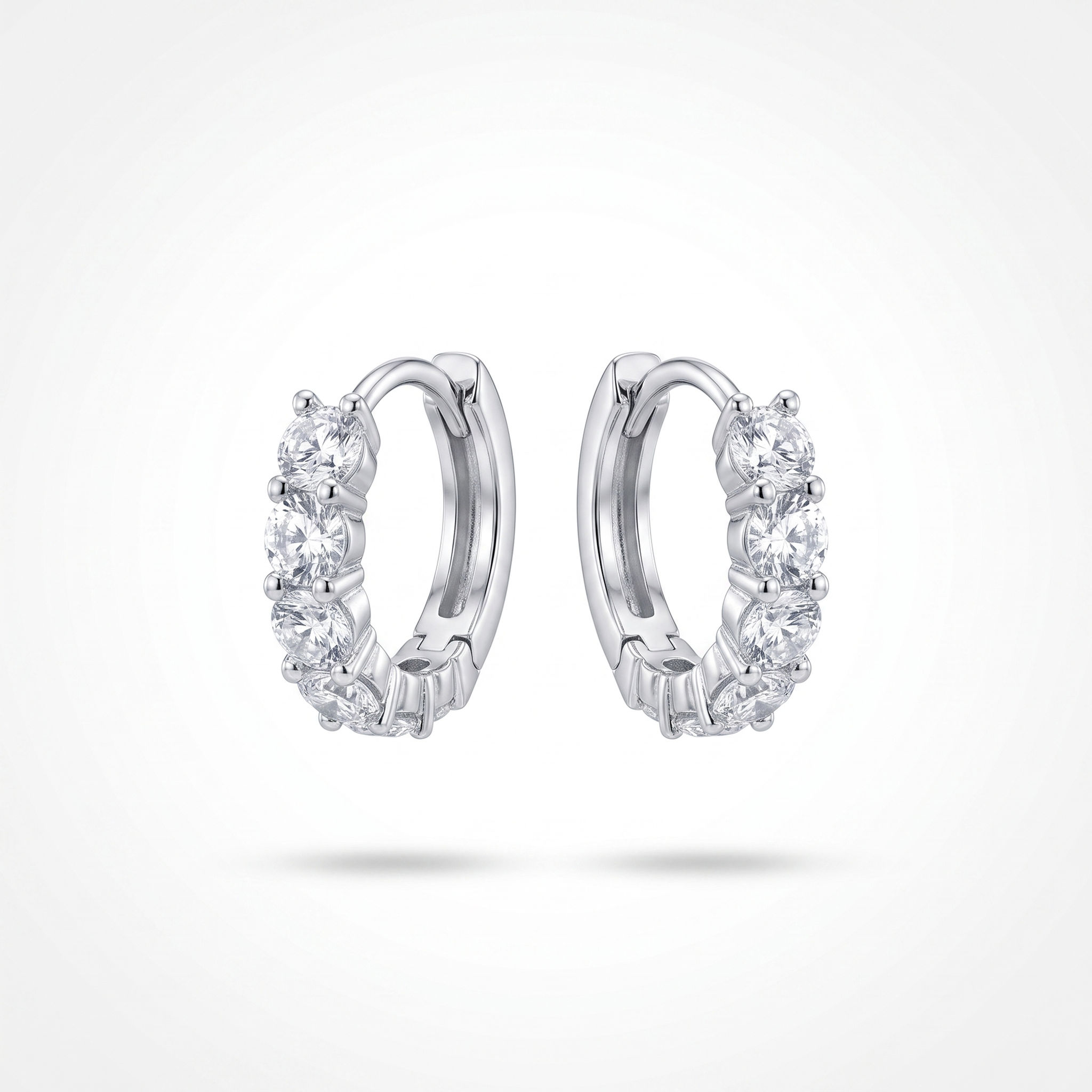 Sterling Silver Cubic Zirconia Huggies 156752