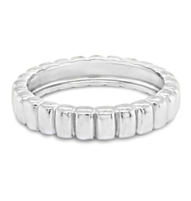 Sterling Silver Ring Plain Rec Beads 154950