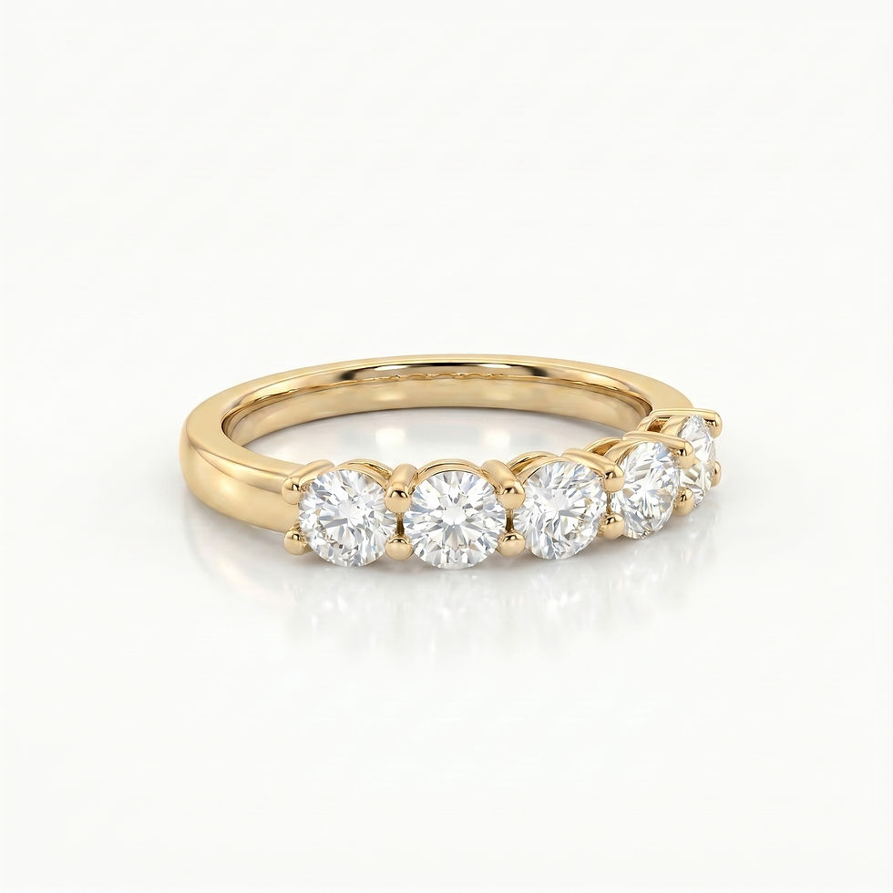 Thumbnail: Yellow Gold 14K Lab Diamond Round Band Brilliant Ring 0.932 Carat TW 157063