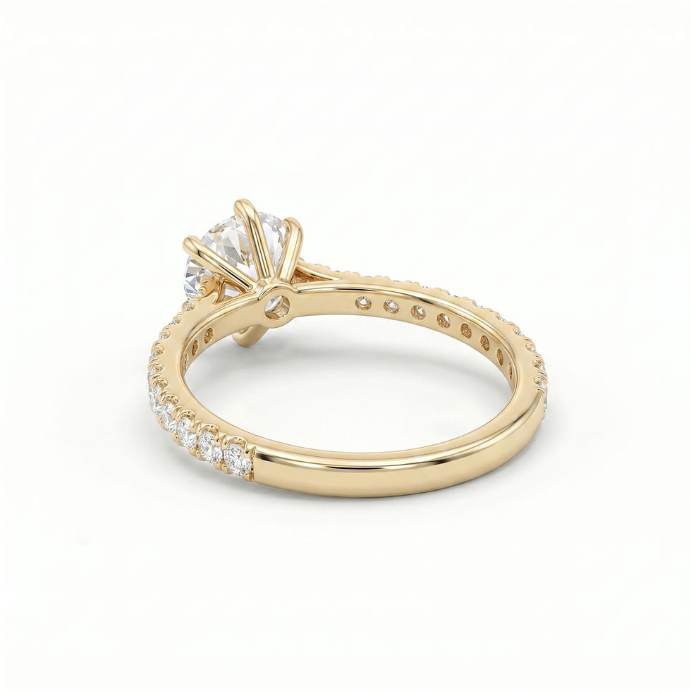Thumbnail: Yellow Gold 14K Lab Diamond Round Brilliant Ring 1.358 Carat TW 157076