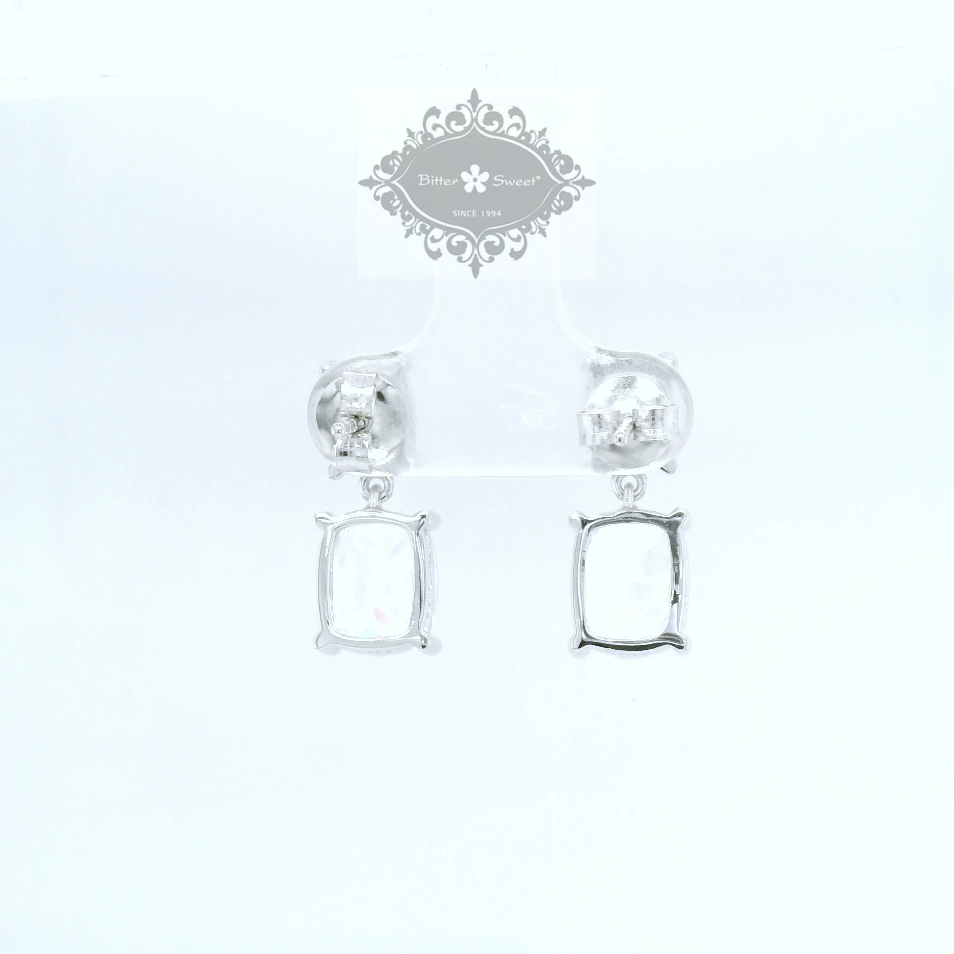 Sterling Silver Cushion Cubic Zirconia Earrings 155484