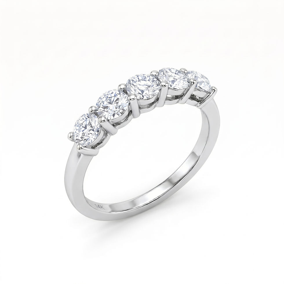 Thumbnail: White Gold 14K Lab Diamond Round Band Brilliant Ring 0.933 Carat TW 157064