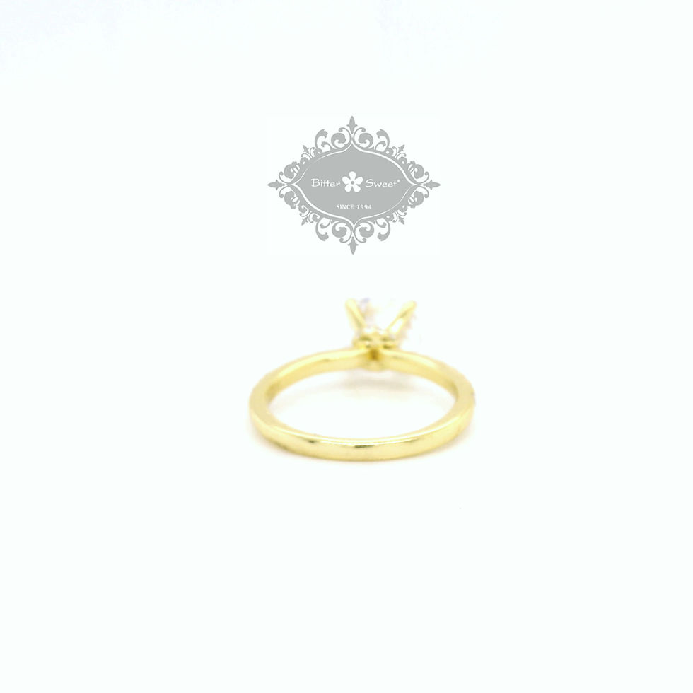 Thumbnail: Gold Plated Sterling Silver Cubic Zirconia Ring 153133