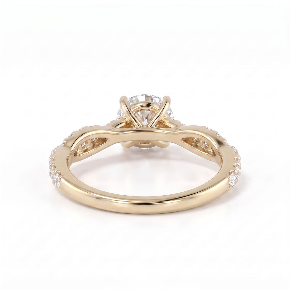 Thumbnail: Yellow Gold Plated Sterling Silver Twisted Pave Cubic Zirconia Ring 156983