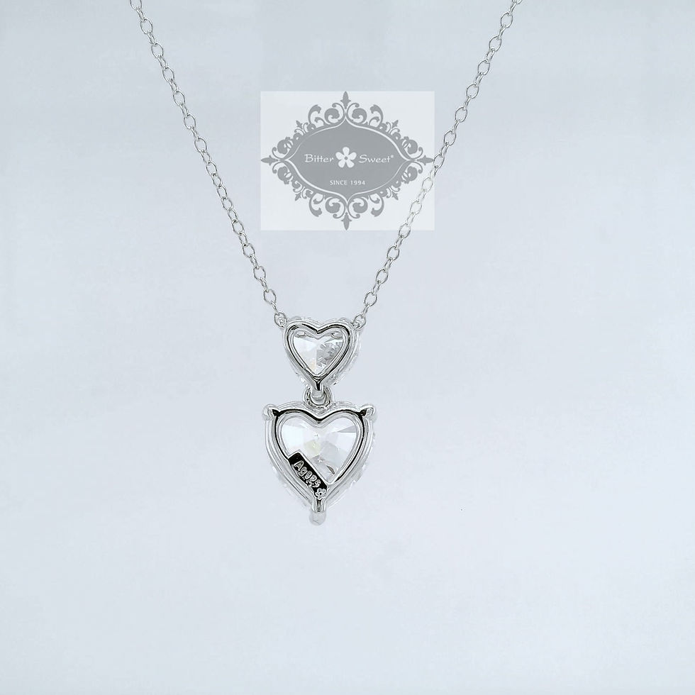 Thumbnail: Sterling Silver Heart  Cubic  Zirconia Necklace155489