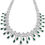 Thumbnail: Bridal Silver Tear Drop Emerald  Cubic Zirconia Necklace +Earrings Set155006