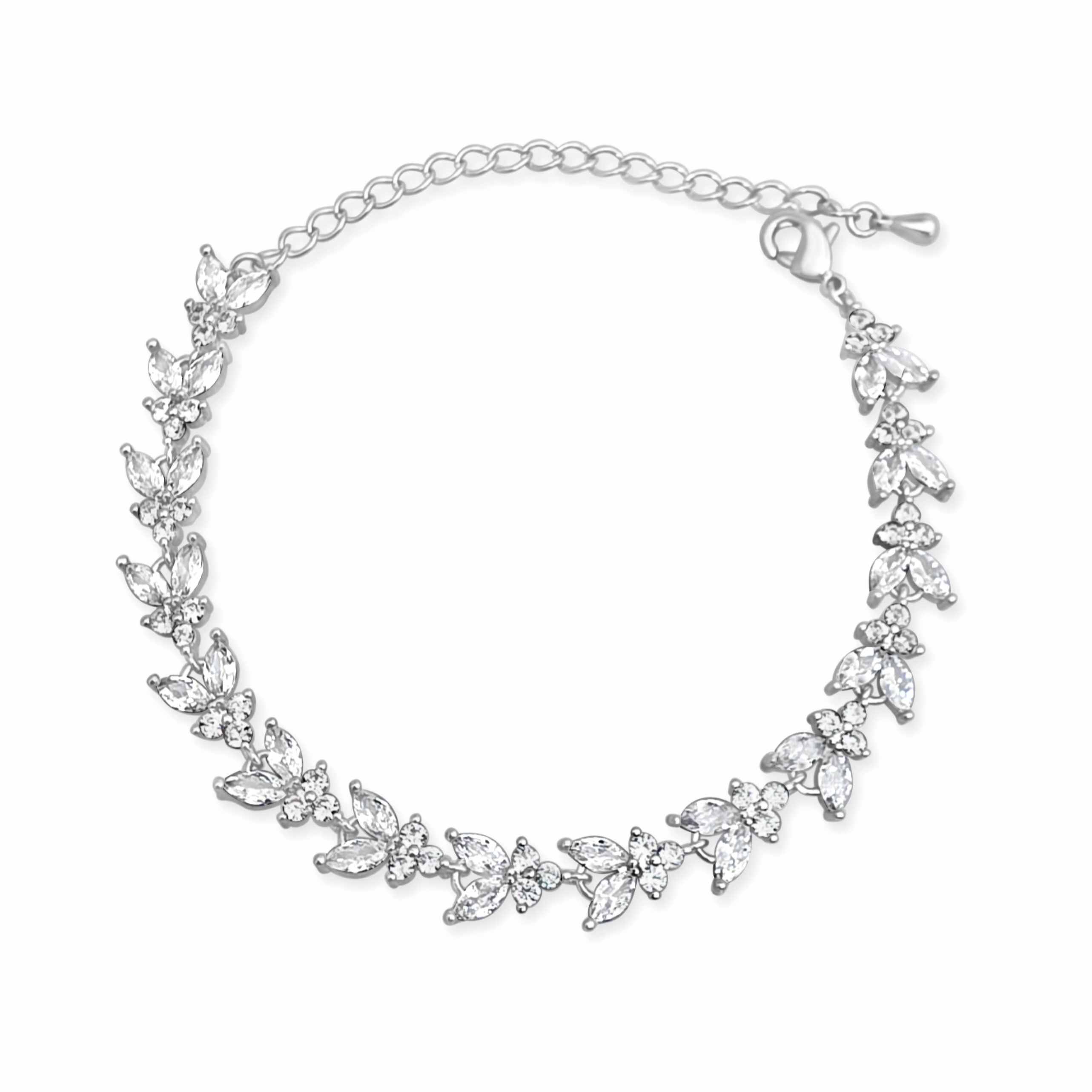 Bridal Silver Cubic Zirconia Bracelet