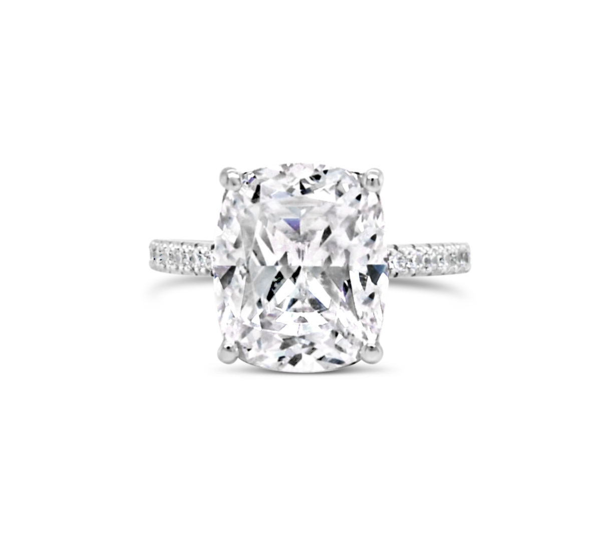 Sterling Silver Cushion Cubic Zirconia Ring 155505