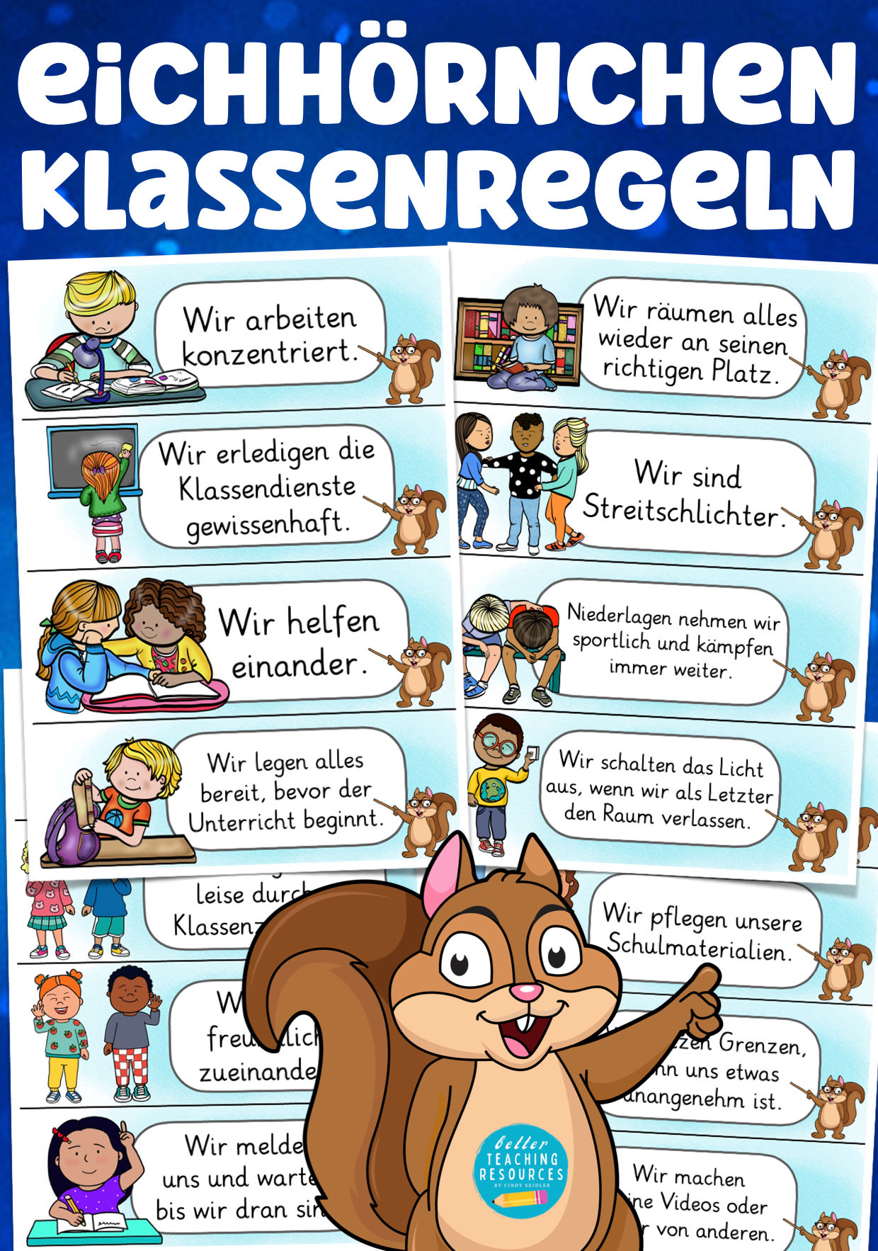 Eichhörnchenklasse Klassenregeln Klassentier Eichhörnchen Klassenmaskottchen Grundschule Material PDF
