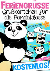 Feriengrüße für die Pandaklasse mit dem Klassentier Panda.