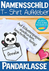 Namensschilder für die Pandaklasse mit dem Klassentier Panda.
