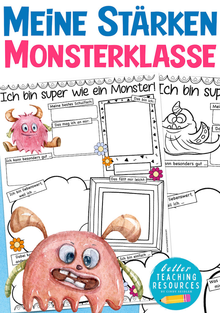 Meine Stärken - Monsterklasse I Deutsch und Ethik Klassenmotto Monster Unterrichtsmaterial Grundschule