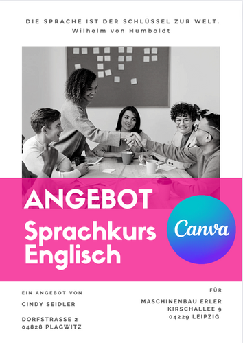 Sprachkurs Deutsch Für Ausländer Kostenlos Sprachkurs Canva Vorlage Angebot