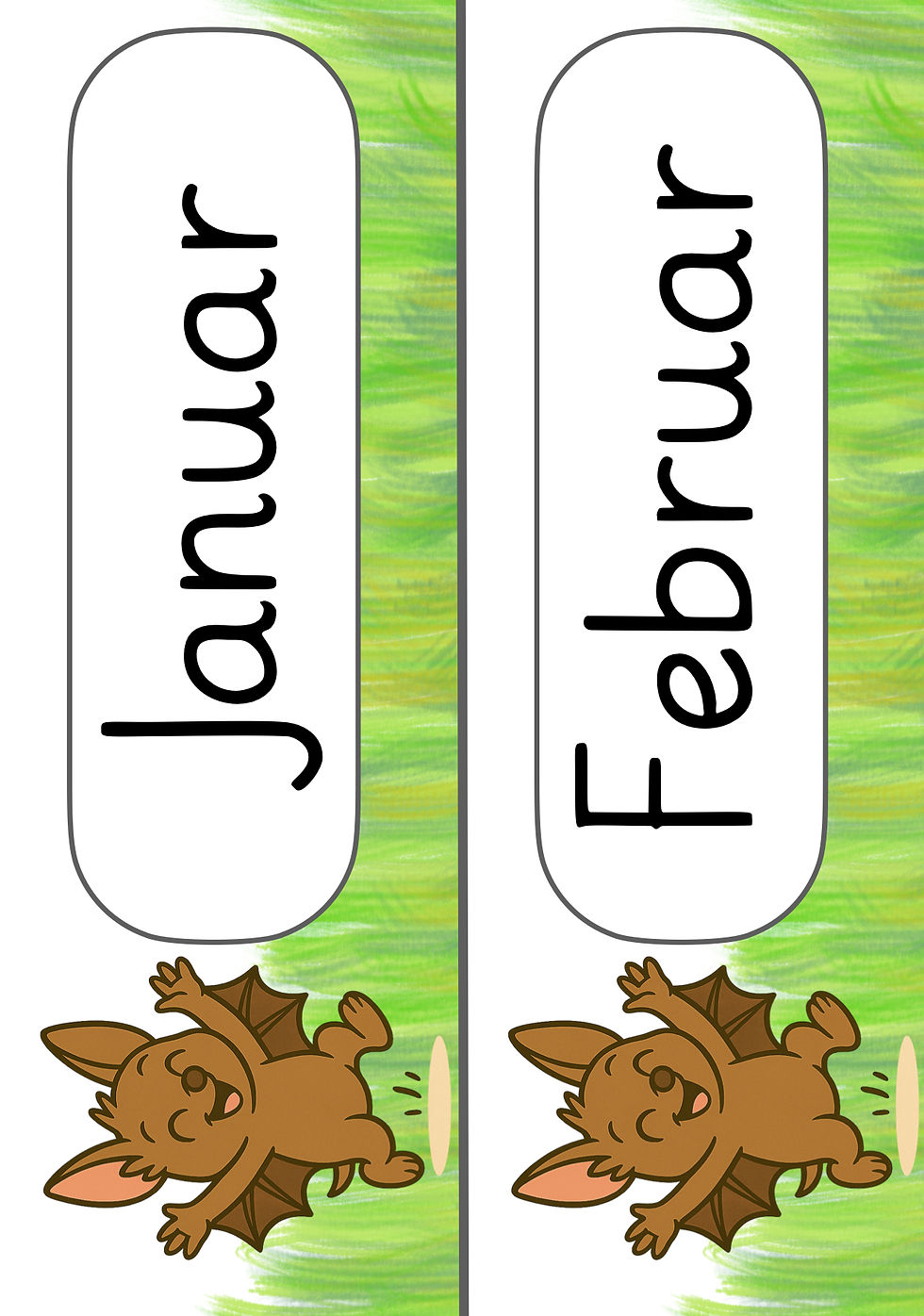 Miniaturbild: Fledermausklasse Tagestransparenz Grundschule Fledermaus – Karten  für die 1. Klasse  Classroom Management Material PDF