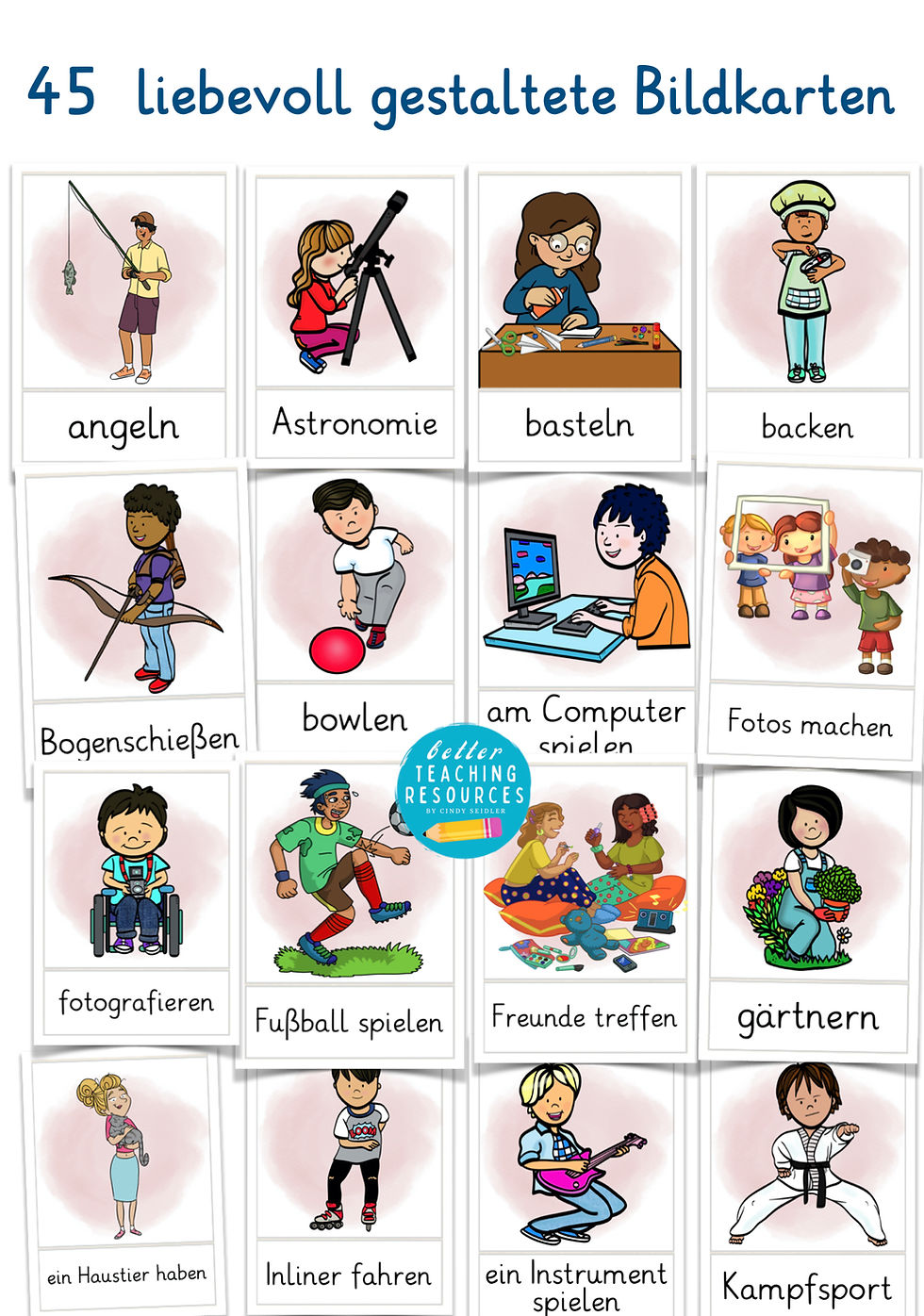 Miniaturbild: Bildkarten Hobbies Deutsch und Deutsch als Zweitsprache Unterrichtsmaterial Grundschule PDF