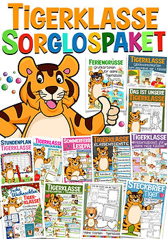 Sorglospaket für die Tigerklasse mit Unterrichtsmaterial zum Klassentier Tiger.
