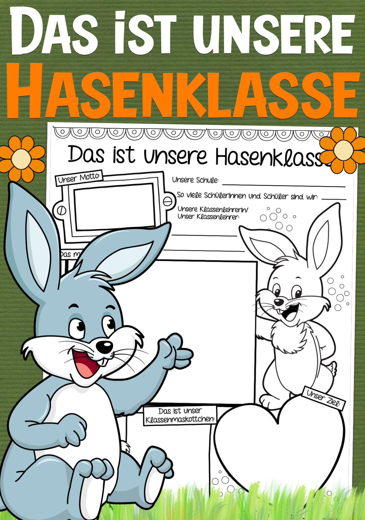 Hasenklasse Klassentier Hase Arbeitsblätter Klasse vorstellen Klassenmaskottchen Grundschule