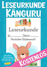 Leseurkunde für die Känguruklasse mit dem Klassentier Känguru.