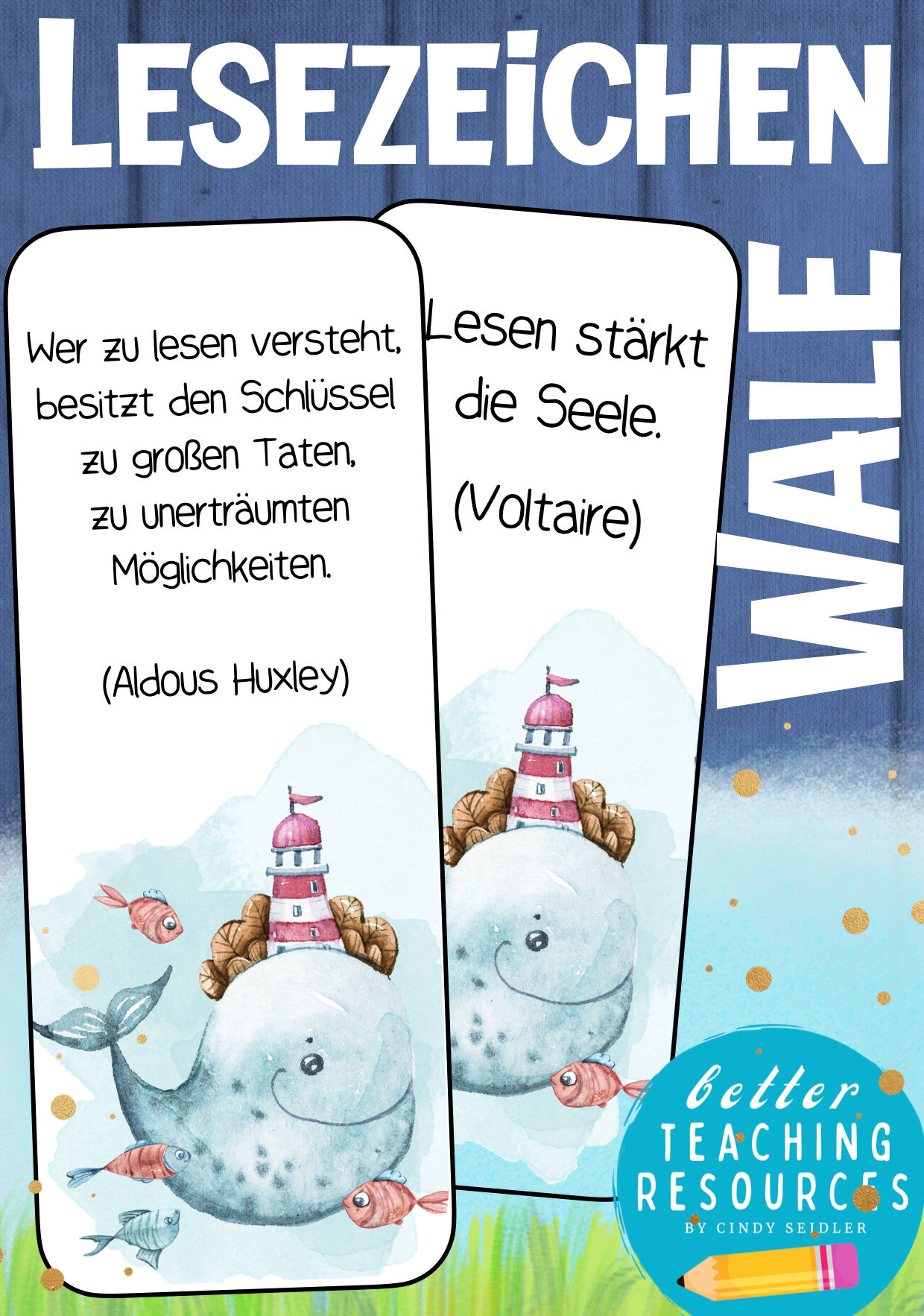 Walklasse Klassentier Wal Lesezeichen Grundschule Bastelvorlage