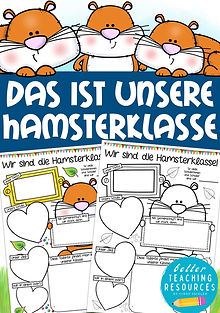 Hamsterklasse Klassentier Hamster Klassenmaskottchen Material Arbeitsblätter für die Grundschule - Klasse vorstellen kreatives Schreiben I Cindy Seidler