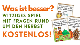 Spiel mit lustigen Fragen rund um den Herbst in der Grundschule (Deutsch + DAZ) kostenlos!