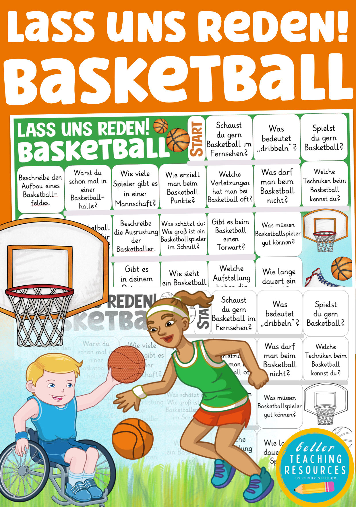 Basketball Sport Plauderbrettspiel Lass uns reden Deutsch als Zweitsprache Deutsch Unterrichtsmaterial