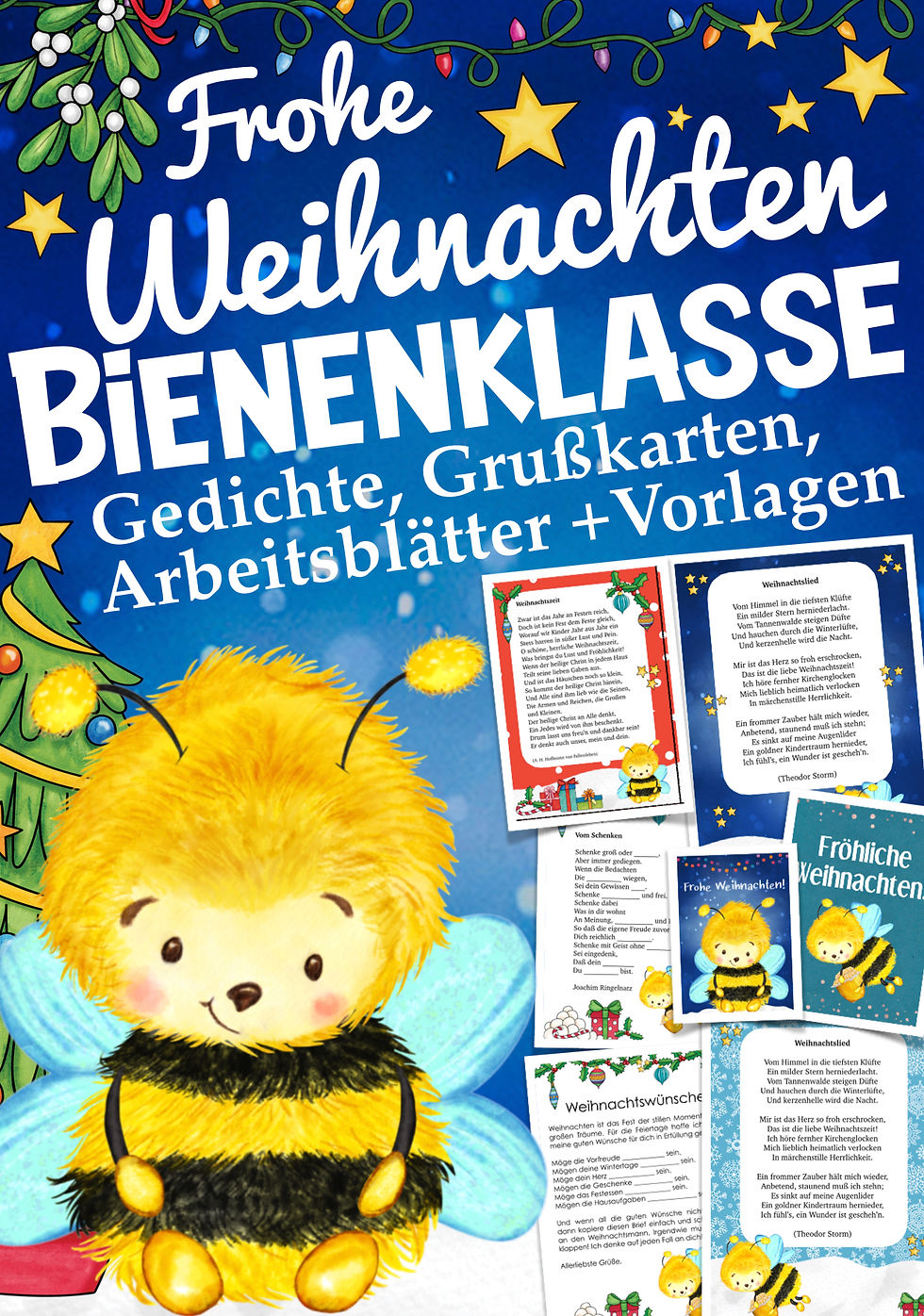 Miniaturbild: Bienenklasse Klassentier Biene Weihnachten Gedichte Unterrichtsmaterial Klassenmaskottchen Grundschule