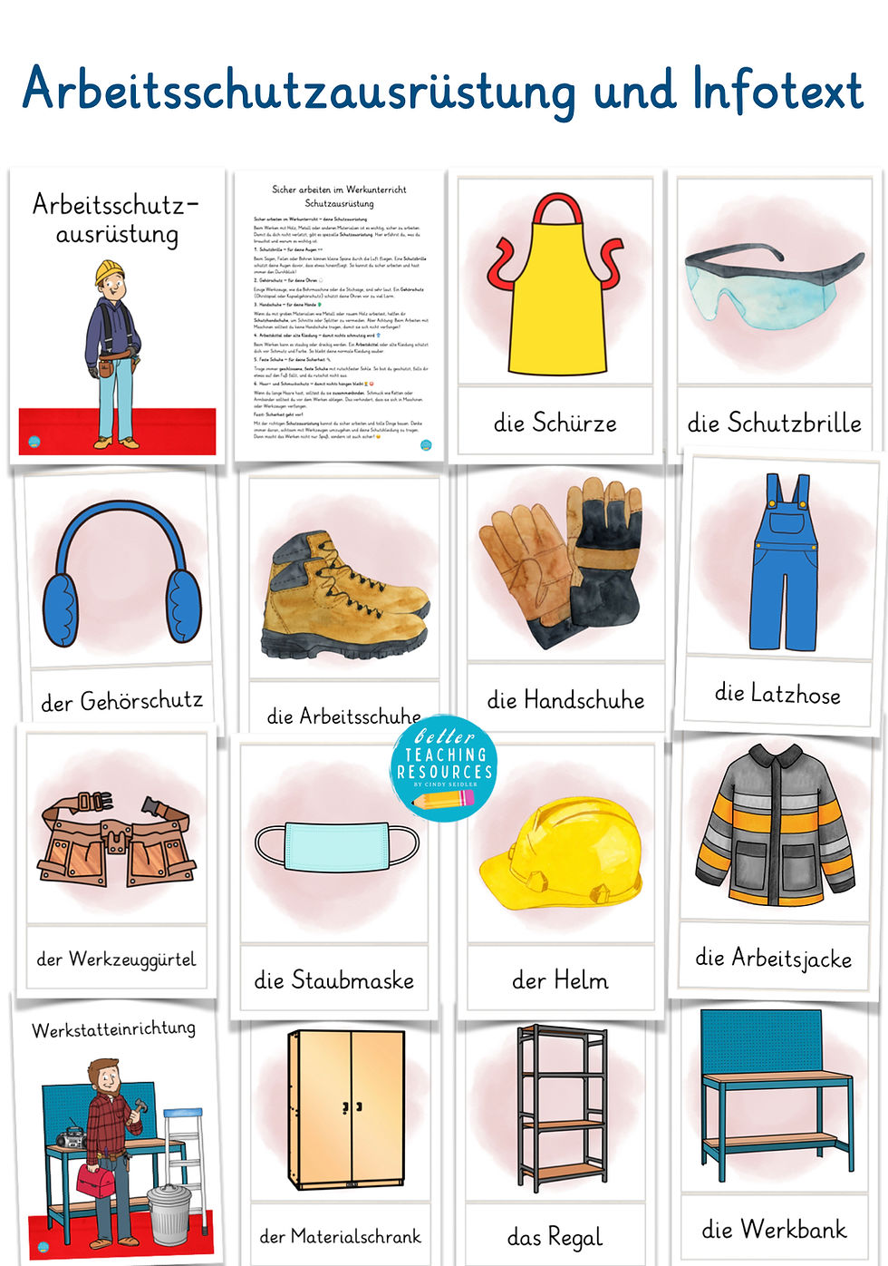 Miniaturbild: Werken und Nadelarbeiten – Bildkarten für die Grundschule Werkzeuge, Materialien Unterrichtsmaterial