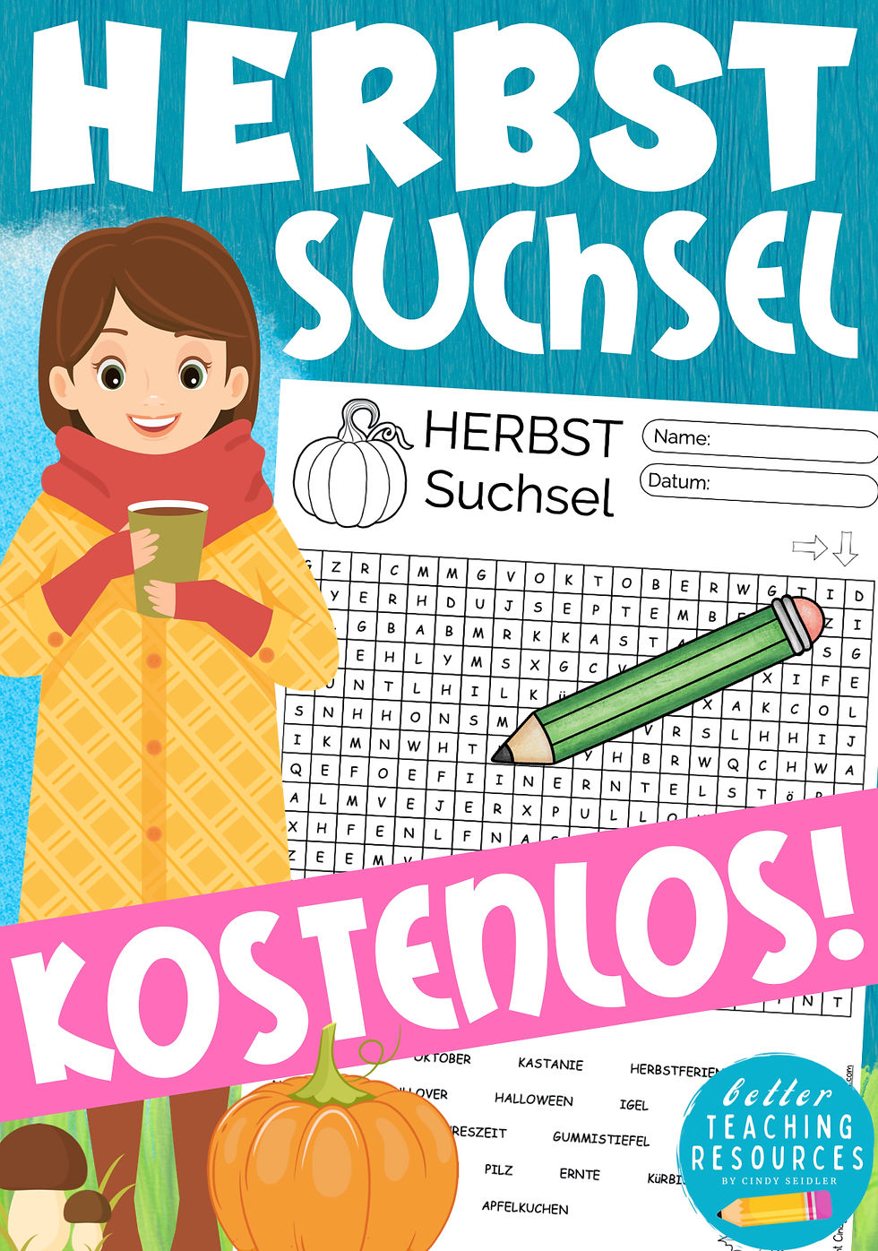 Herbst Suchsel – Deutsch / DAZ – Grundschule – kostenloses Arbeitsblatt (PDF)