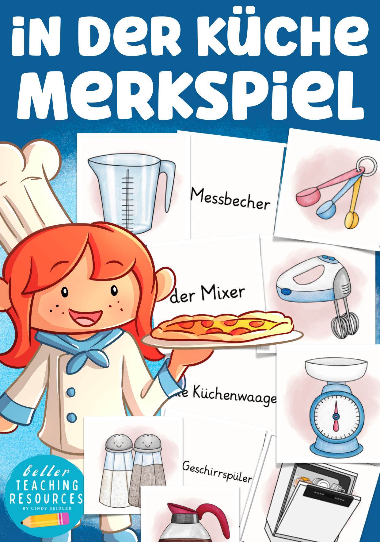 Merkspiel Deutsch Memory für die Grundschule Thema Kochen und Backen Unterrichtsmaterial