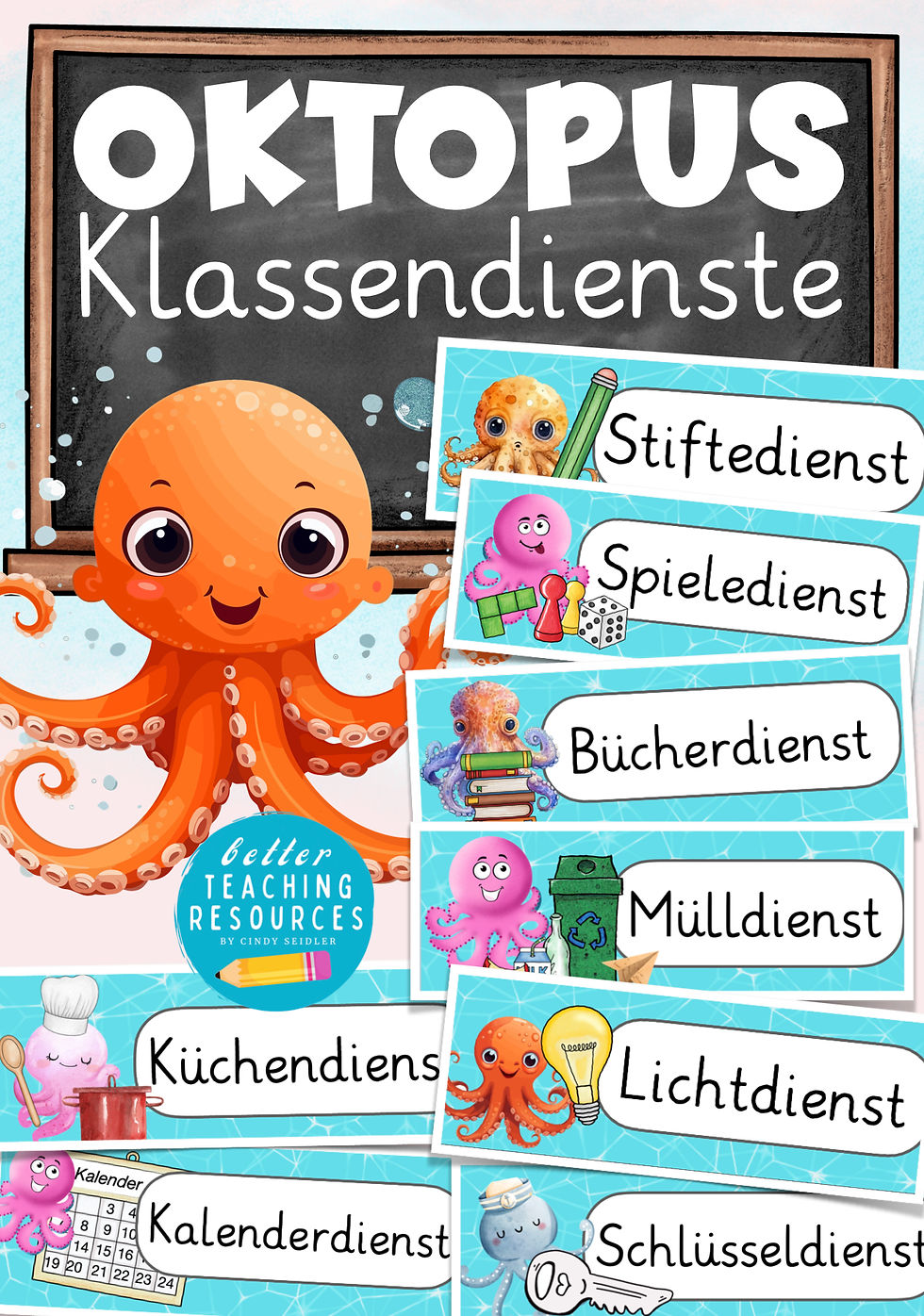 Oktopusklasse Krakenklasse Klassendienste Klassenmaskottchen Grundschule Klassentier Oktopus