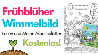 Frühblüher im Sachunterricht - kostenloses Wimmelbild für die Grundschule 