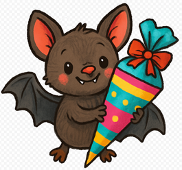 Fledermaus Clipart kostenloses Klassenmaskottchen Clipart für das Klassentier Fledermaus in der Grundschule zum Schulanfang