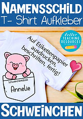 Namensschilder für die Schweinchenklasse mit dem Klassentier Schwein.