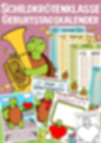 Schildkrötenklasse Geburtstagskalender Klassentier Schildkröte Grundschule Vorlage