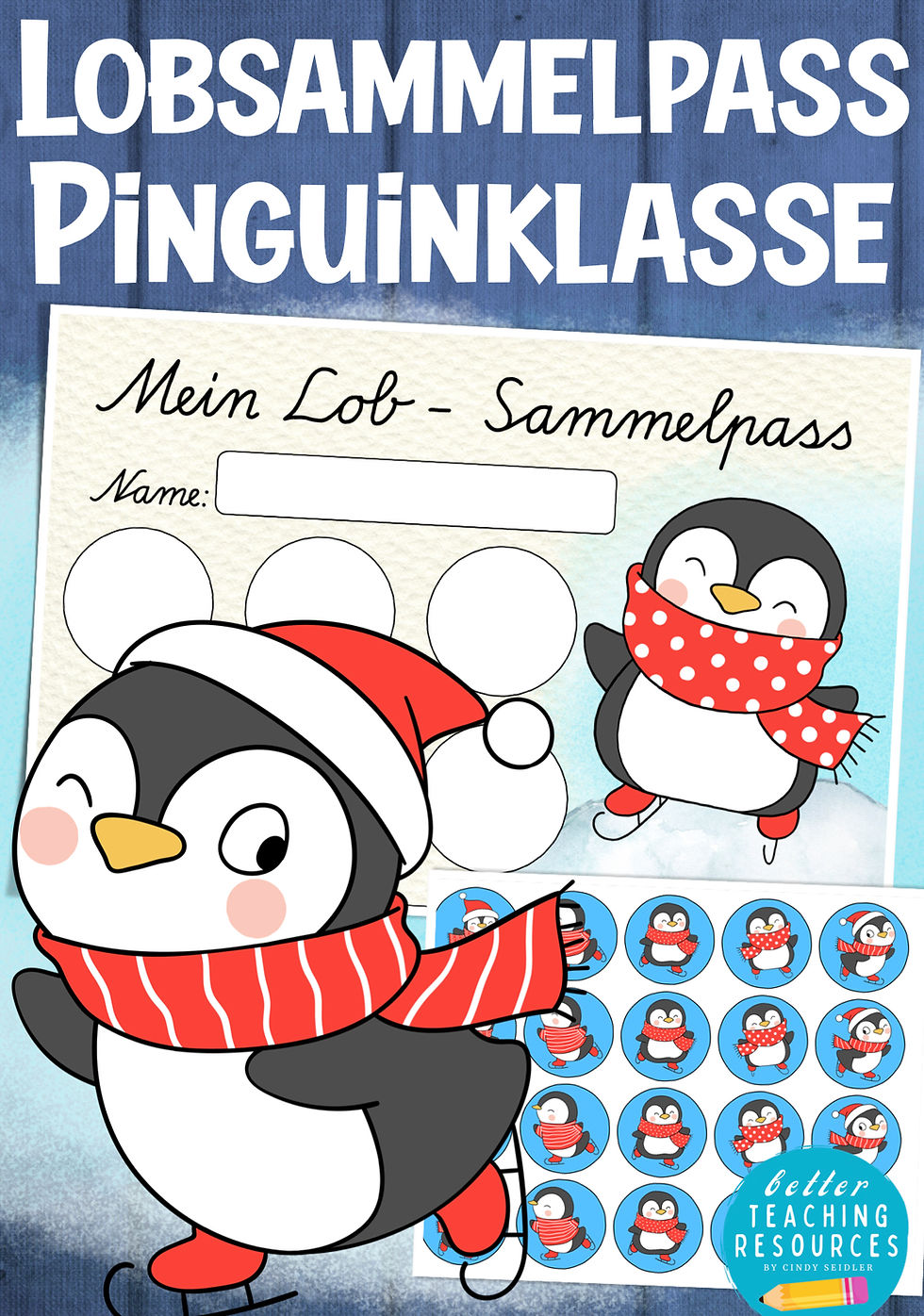Pinguinklasse Klassentier Pinguin Lobsammelpass Grundschule Lobkärtchen Pinguinklasse