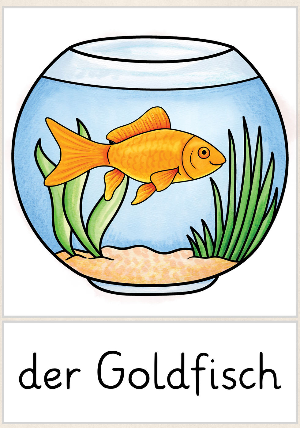 Miniaturbild: Haustiere Goldfisch Bild- und Wortkarten Sachunterricht Grundschule und Deutsch Bildkarten kostenlos Unterrichtsmaterial PDF
