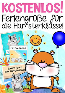 Hamsterklasse kostenlos Feriengrüße für das Klassentier Hamster in den Sommerferien