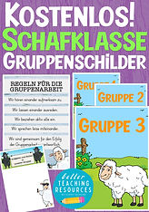 Kostenlose Gruppenschilder für die Schafklasse mit Klassentier Schaf.