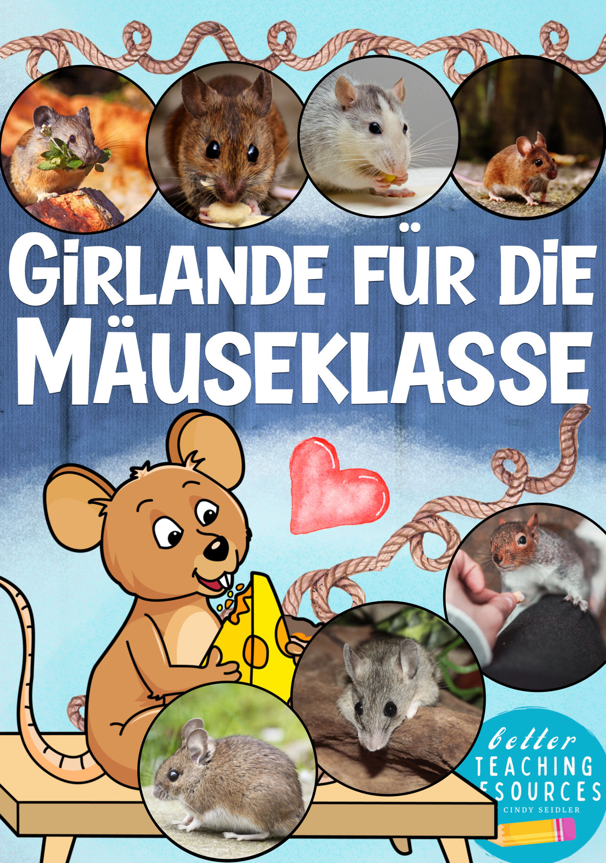 Mausklasse Klassentier Maus Wimpel Girlande Schulanfang Mäuseklasse Grundschule