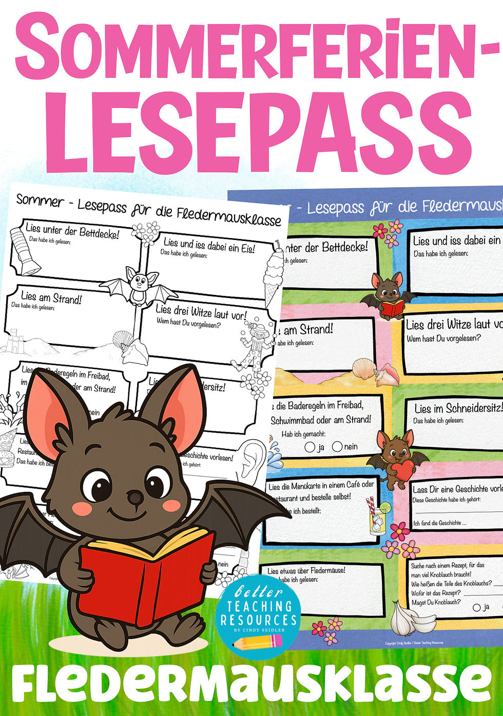 Fledermausklasse Sommerferien Lesepass Klassentier Fledermaus