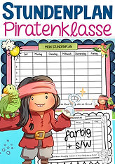 Stundenplan Grundschule Schulanfang Klassenmaskottchen / Klassentier Piraten