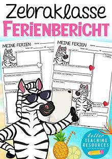 Zebraklasse Ferienbericht - Arbeitsblätter Deutsch in der Grundschule
