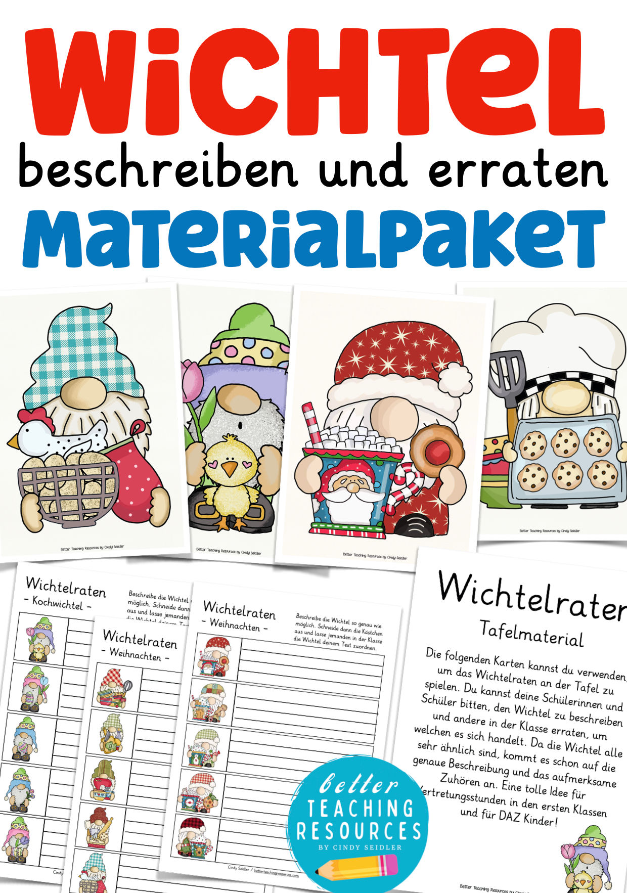 Wichtel raten - Spiele Materialpaket für Deutsch und Deutsch als Zweitsprache