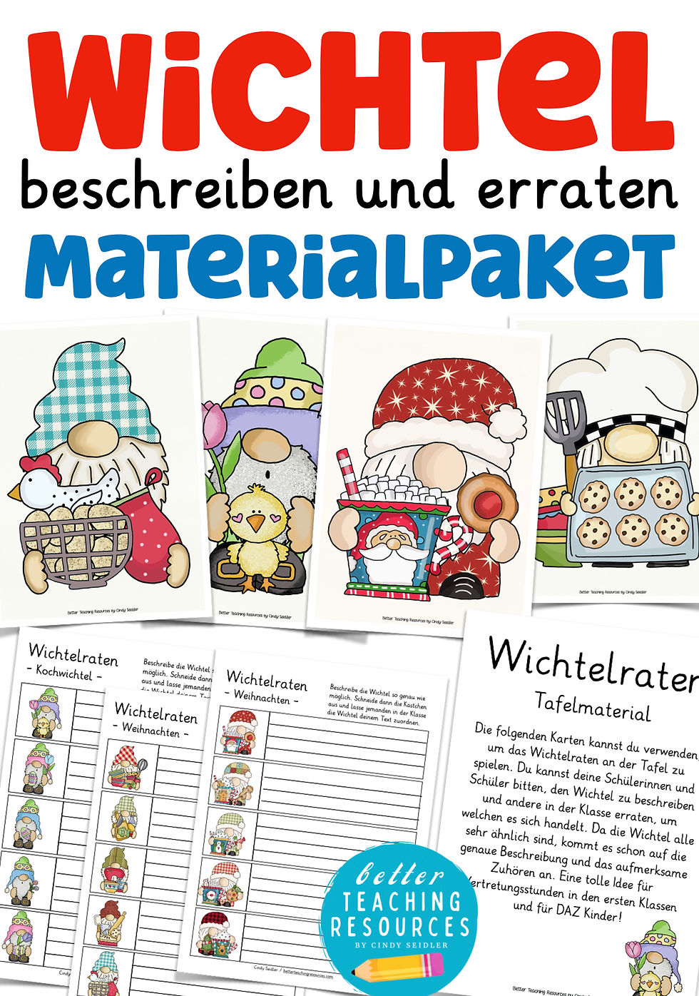Wichtel raten - Spiele Materialpaket für Deutsch und Deutsch als Zweitsprache