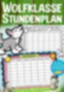 Wolfklasse Klassentier Wolf Stundenplan PDF Vorlage Grundschule