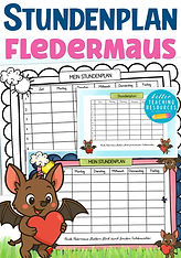 Stundenplan für die Fledermausklasse mit dem Klassentier Fledermaus.
