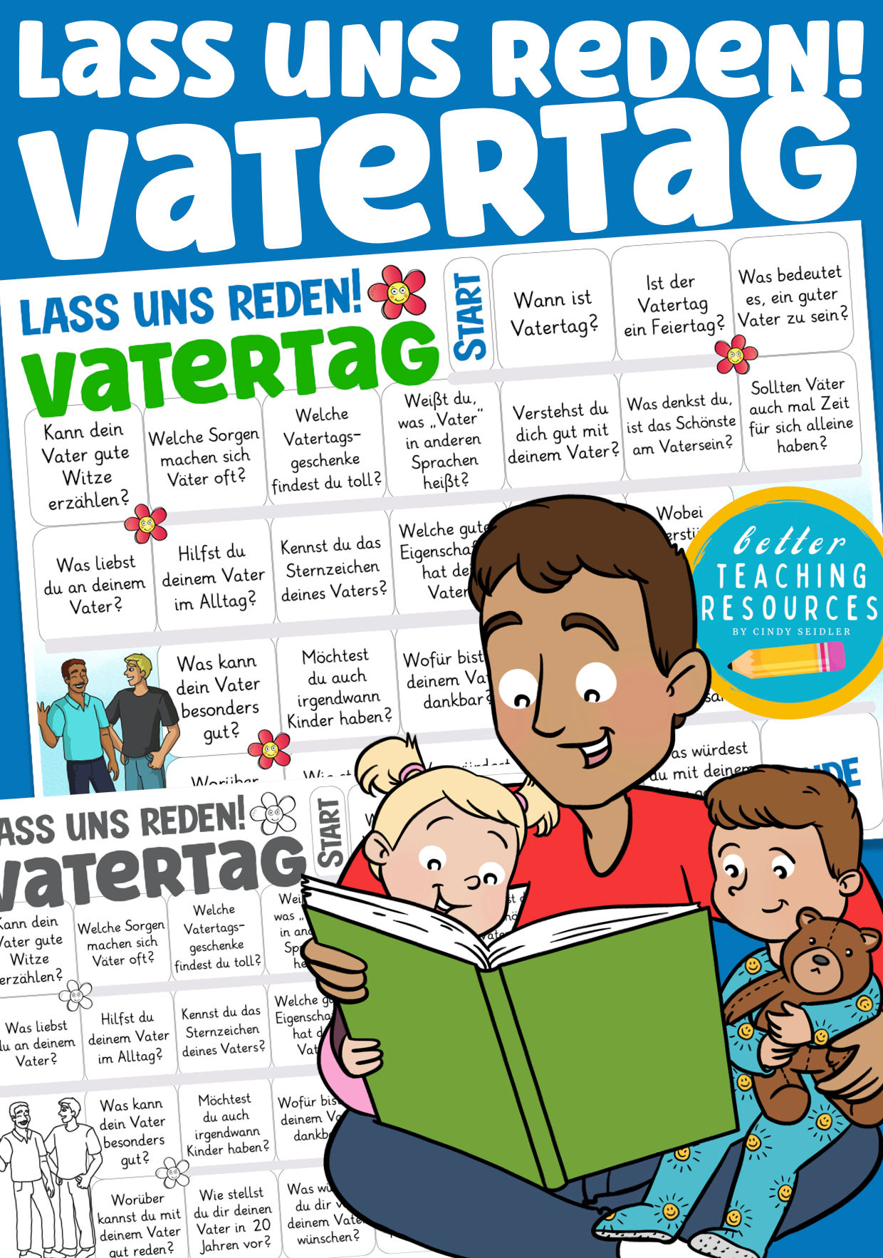 Vatertag Plauderbrettspiel Lass uns reden Unterrichtsmaterial Grundschule Christi Himmelfahrt PDF Spiel